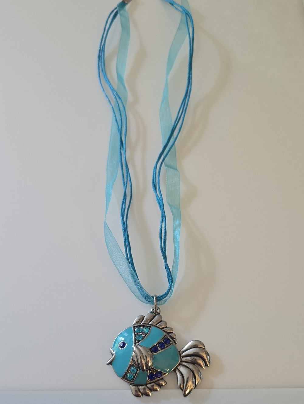 Blue Fish Pendant Necklace